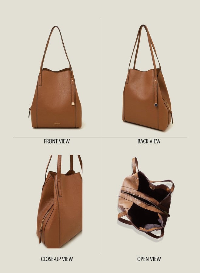 أكسيسورايز حقيبة كتف دلو بنية اللون من أكسسورايز لندن للنساء، مناسبة للعمل | حقائب نسائية | حقيبة يد نسائية - Image 5